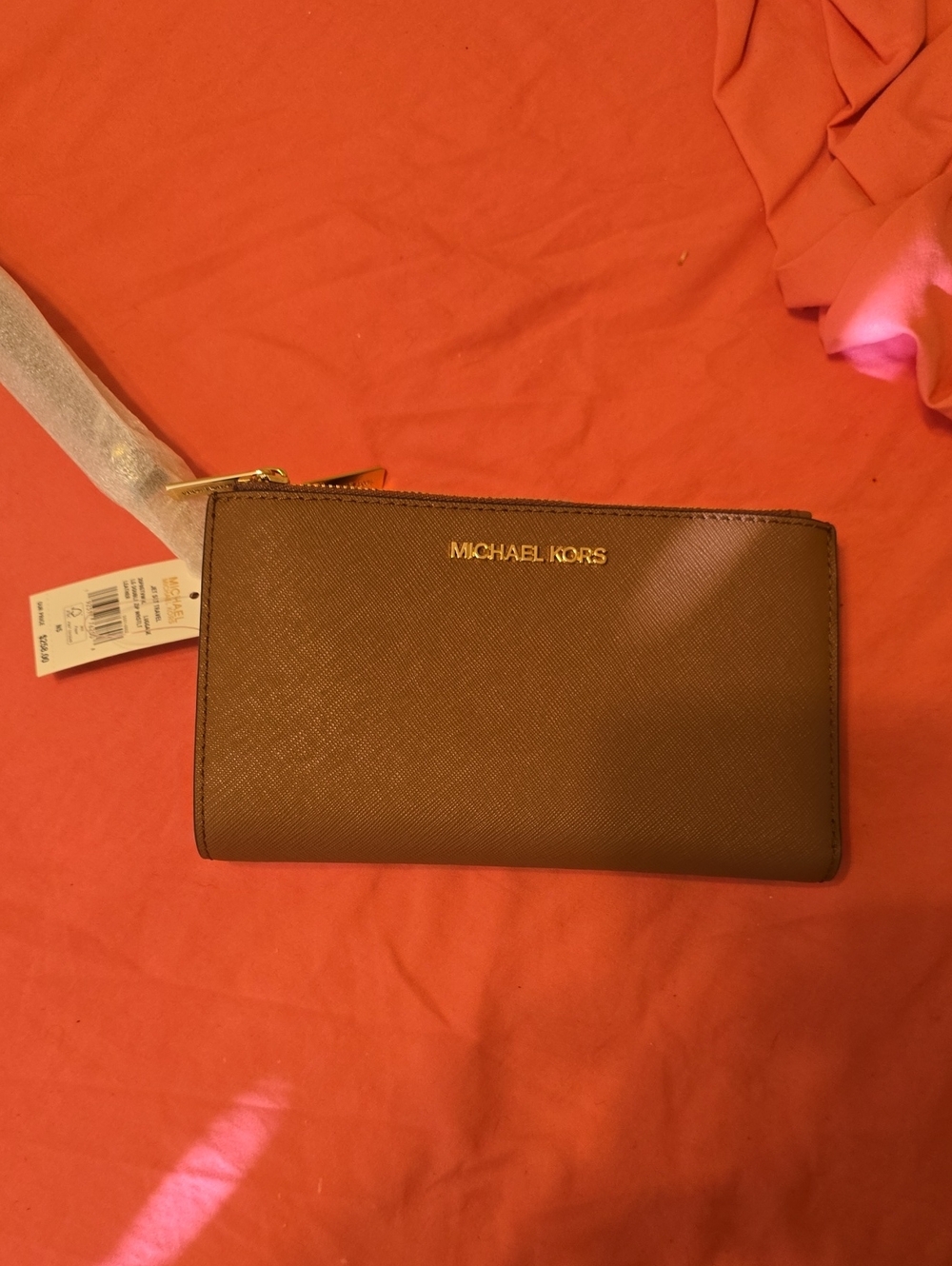Michael Kors Brown Zip-Around Leather Men's Wallet Wristlet
